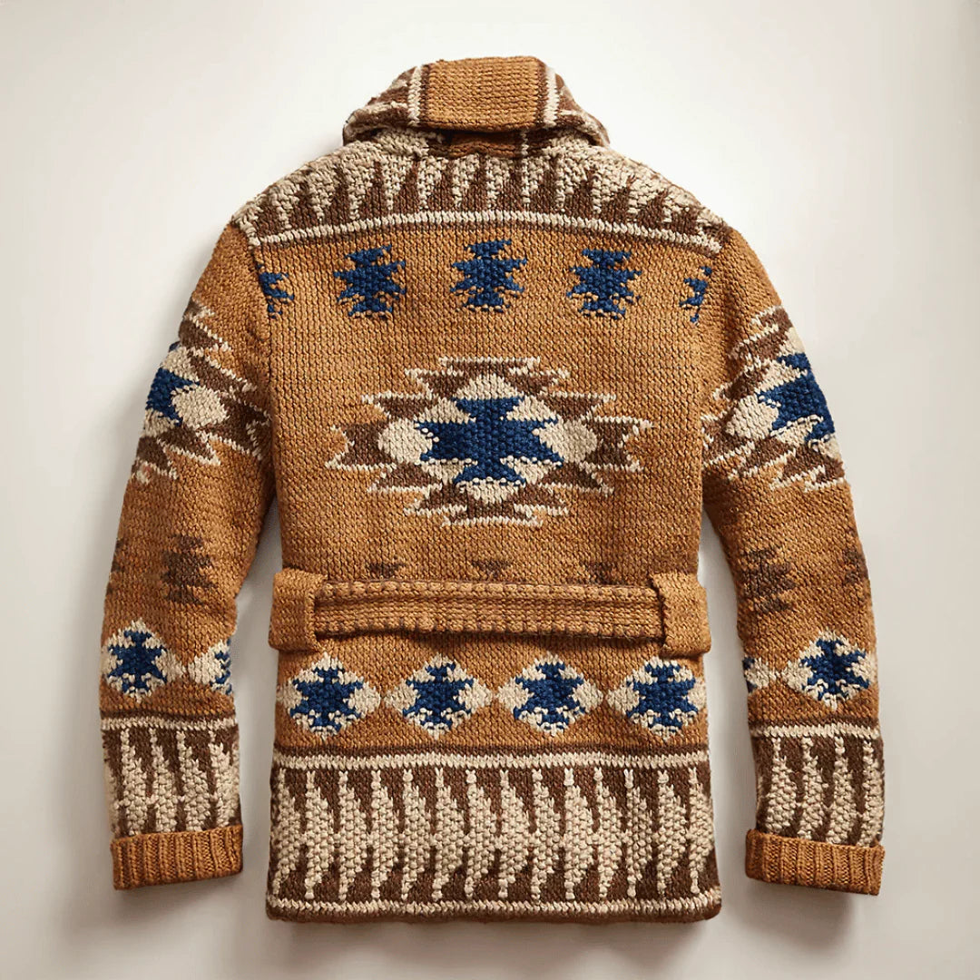 Arman Cardigan Homme – Gilet Jacquard En Maille Douce & Style Classique De L’Ouest Américain