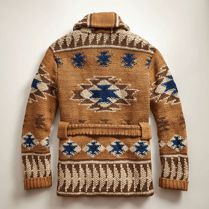 Arman Cardigan Homme – Gilet Jacquard En Maille Douce & Style Classique De L’Ouest Américain