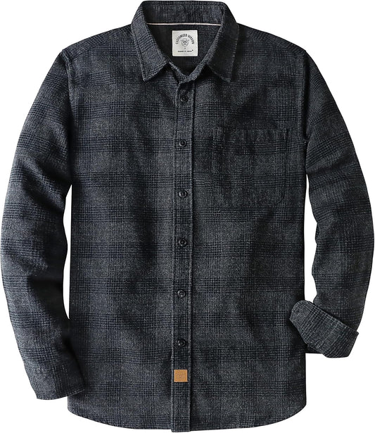 ® 6 Oz Flannel Shirt for Men Plaid Mens Button down Long Sleeve Shirts Cotton Casual